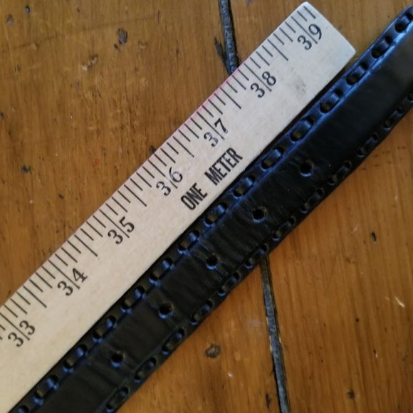 Stone Mountain Black Italian Leather Eurometal Silver Engraved Buckle, Size 36 - Picture 12 of 15